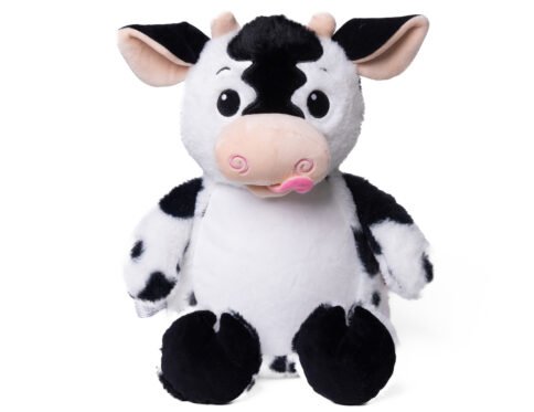doudou vache personnalisé avec prénom bébé et informations de naissance brodées