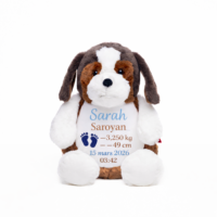 peluche chien personnalisée prénom bébé cadeau naissance broderie