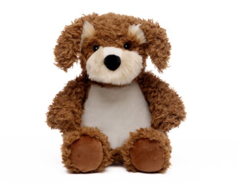 Doudou chien personnalisé avec prénom date de naissance poids et taille brodés
