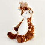 Peluche cerf personnalisée avec prénom brodé et informations de naissance bébé