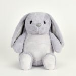 Doudou lapin gris personnalisé avec prénom date de naissance poids et taille brodés
