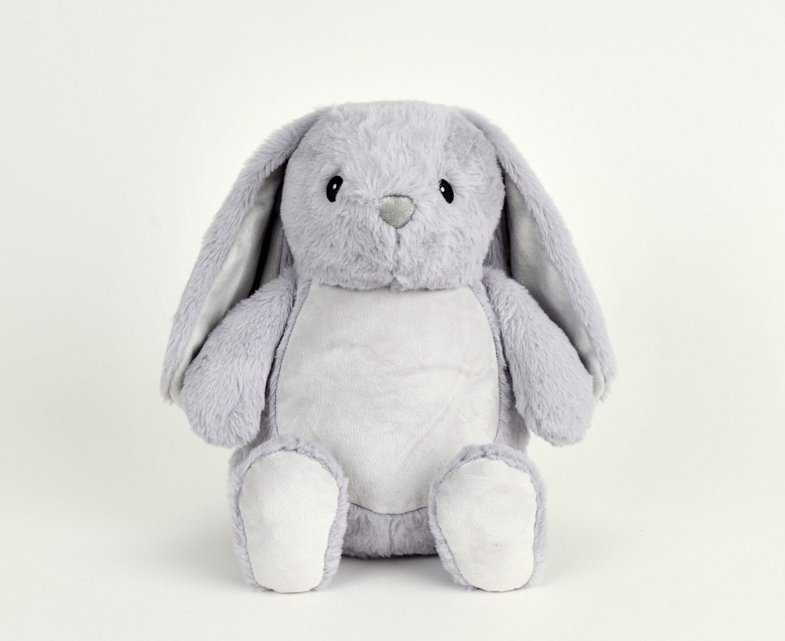 Doudou lapin gris personnalisé avec prénom date de naissance poids et taille brodés
