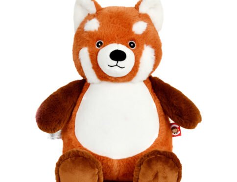 Doudou panda roux personnalisé avec prénom date de naissance poids et taille brodés