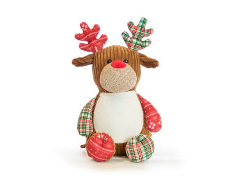 Doudou renne personnalisé avec broderie prénom bébé cadeau de naissance original